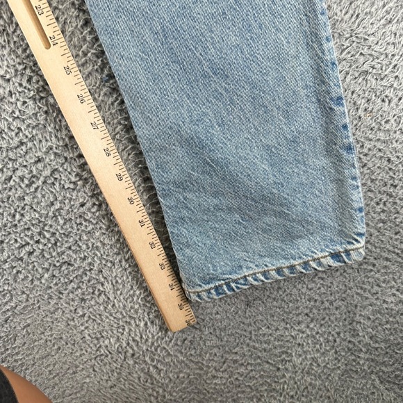 Zara Jeans Womens Size 4 Blue Light Wash Cotton 90's Full Length Split Hem - Picture 8 of 11